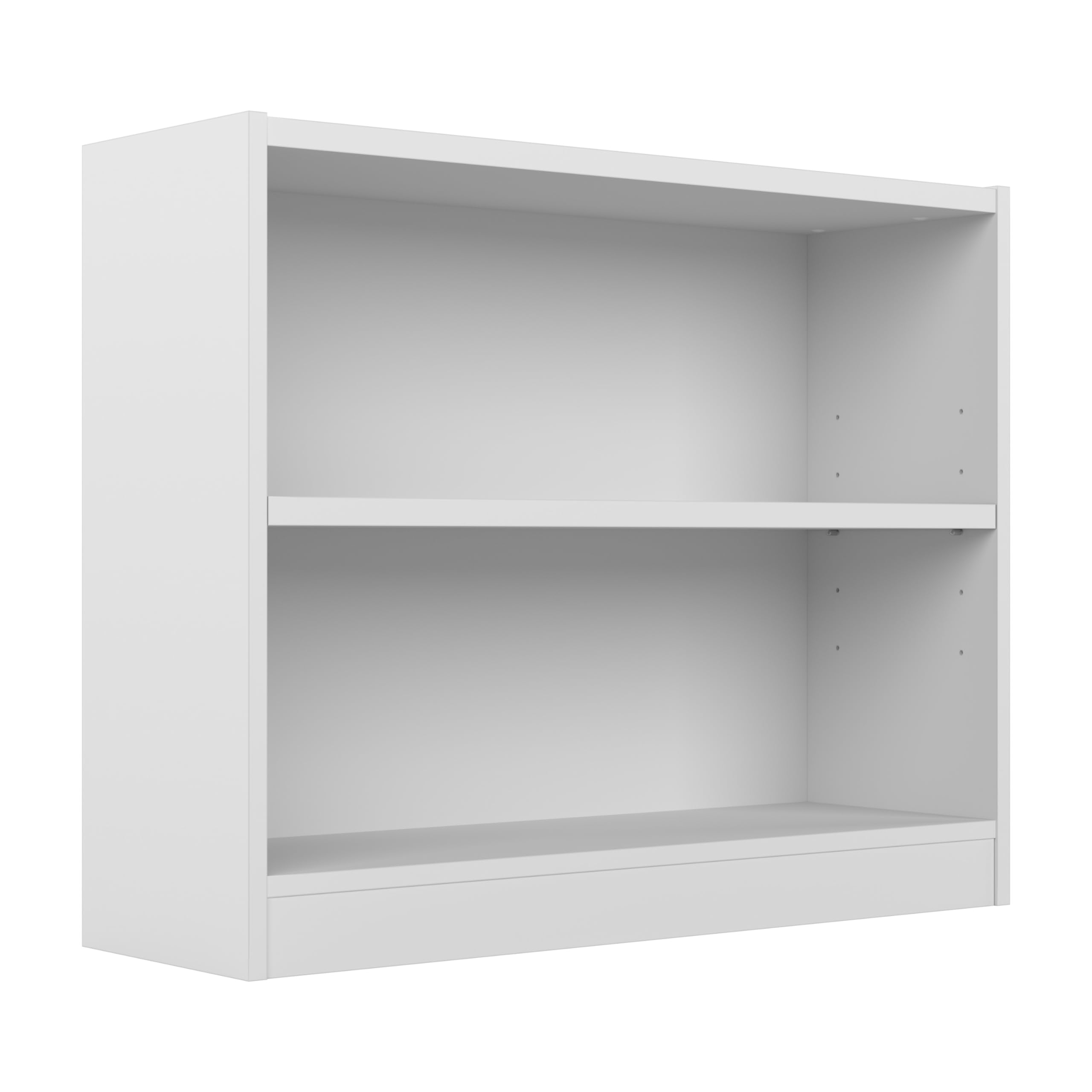 Bush Furniture Universal Small 2 Shelf Bookcase in White, Low Storage and Display Bookshelf for Home Office or Living Room Organ