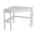 SEI Furniture Space Saving Corner Computer Slide Out Keyboard Tray Desk, White