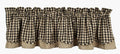 Heritage House Check Fairfield Black and Nutmeg 72 x 15.5 Lined Cotton Valance by Raghu