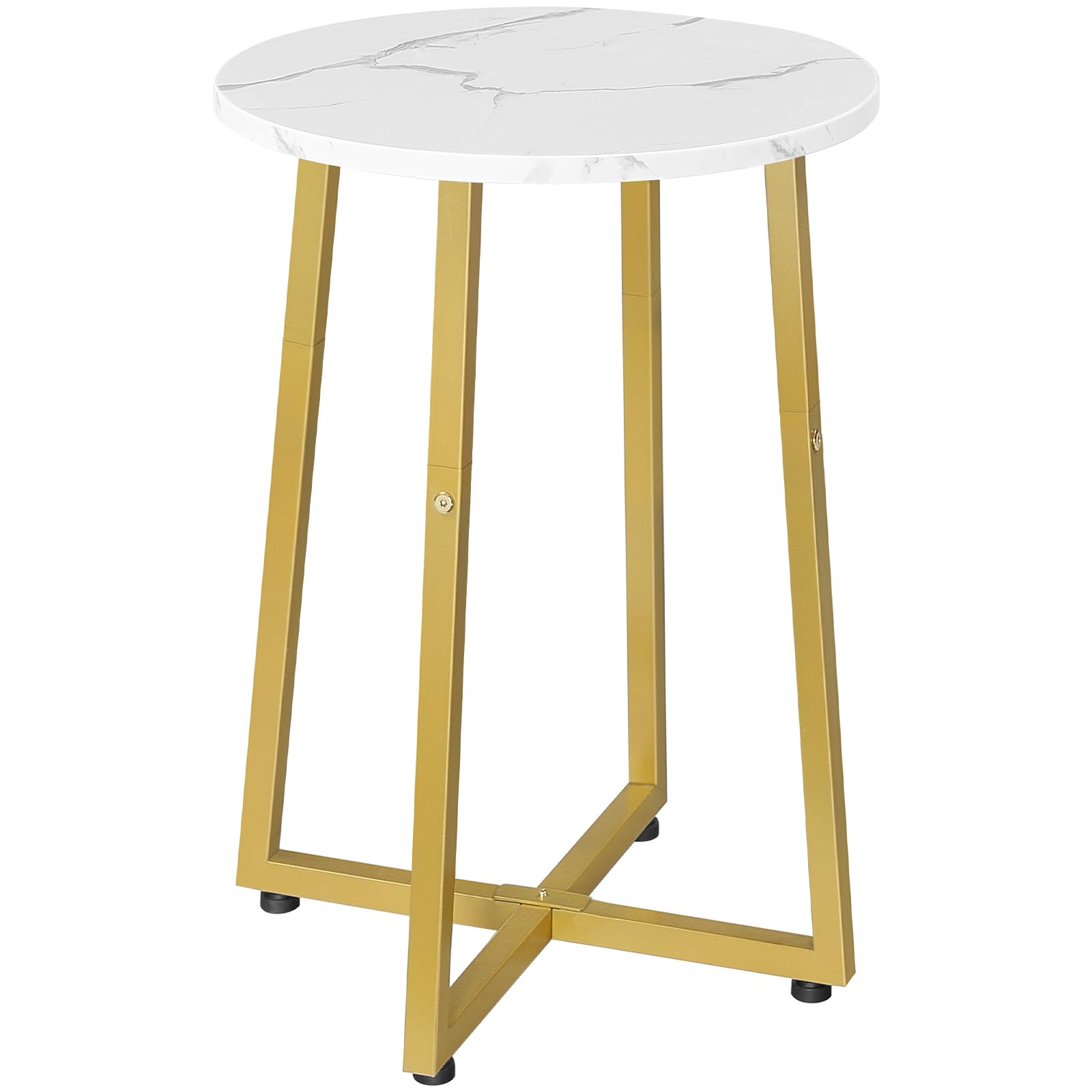 HOOBRO Round Side Table, Round Accent End Table with Sturdy X-Shaped Metal Frame, 15.7 Round Nightstand, for Living Room, Bedroo