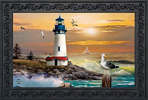 Briarwood Lane Sunset Lighthouse Summer Doormat Nautical Indoor Outdoor 30 x 18