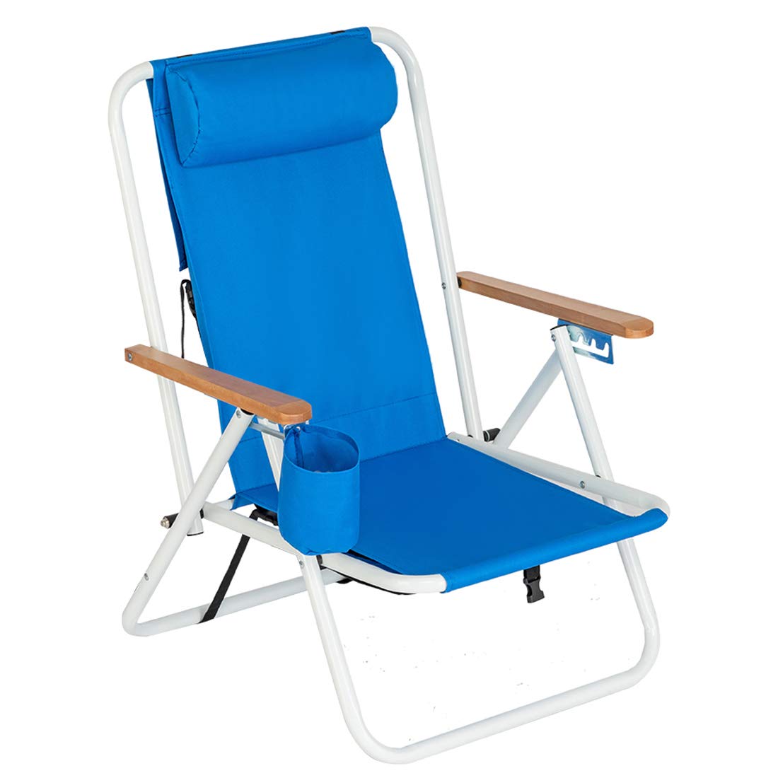Kcelarec Portable Folding Beach Chairs, Outdoor Lawn Lounge Reclining Chair Backpack Camping Chair with Pillows for Patio,Poolsi