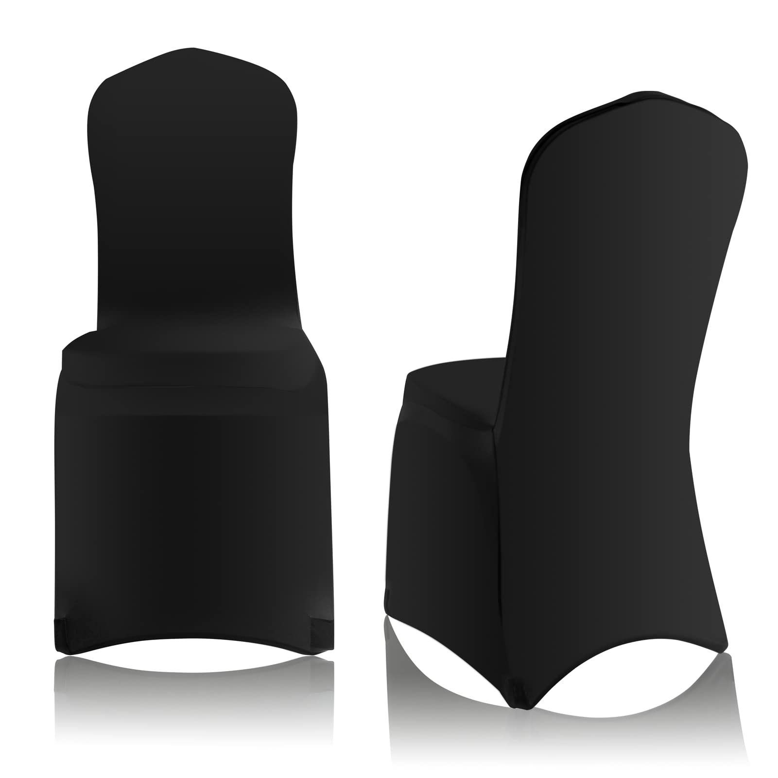 EMART Black Chair Covers 50 Pcs Spandex Stretch Universal Standard Seat Slipcovers Fitted for Wedding Bulk, Party, Banquet and H