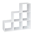 ClosetMaid Cubeicals 3-2-1 Cube Storage Shelf Organizer Bookshelf, 3 Tier, Steps, Corner Unit, Easy Assembly, Wood, White Finish