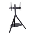 FSL1000HOXBB-A Hoxton TV Floor Stand with TV Mounting Column for 32    to 70   . Black Legs, Black Glass