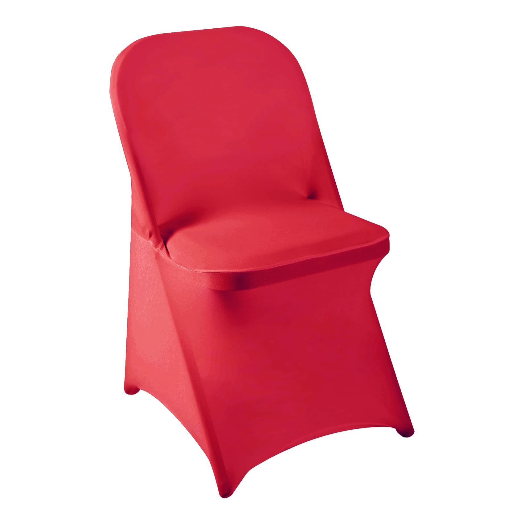 Howhic Folding Chair Covers for Party 12pcs, Red Universal Spandex Chair Covers for Folding Chairs, Stretchy Fitted Chair Covers