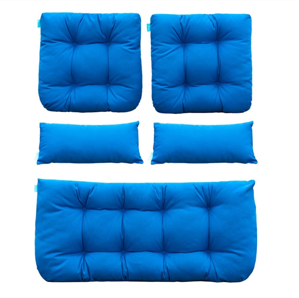 QILLOWAY Outdoor Patio Wicker Seat Cushions Group Loveseat/Two U-Shape/Two Lumbar Pillows for Patio Furniture,Wicker Loveseat,Be