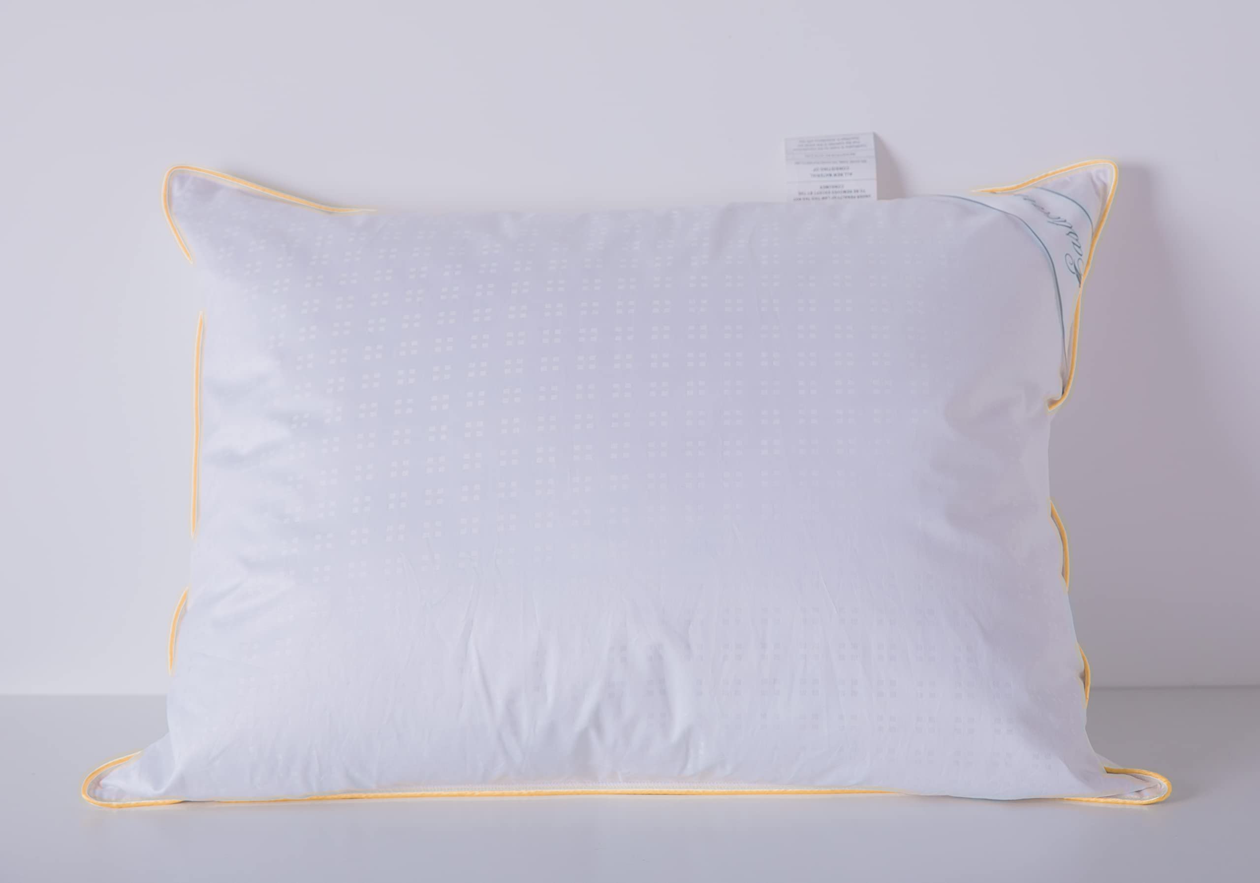 Eastwarmth Goose Down Feather Soft Pillows Queen Size One Pillow 100% Cotton Supportive Cool Bed Pillows for Back Side Stomach S