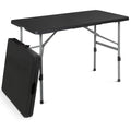 Athena Collection 8ft Folding Table, Lightweight Portable Desk with Handle, Square Foldable Plastic Table for Card Games, Collap