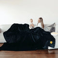 Big Blanket Co Original Stretch Black | 10 x 10 Extra Large Blanket | 100 Square Feet | Soft, Giant Blanket That Fits The Whole 