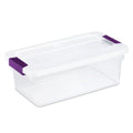Sterilite 6 Qt ClearView Latch Storage Box Stackable Bin with Latching Lid, Plastic Container to Organize Shoes in Closet, Clear