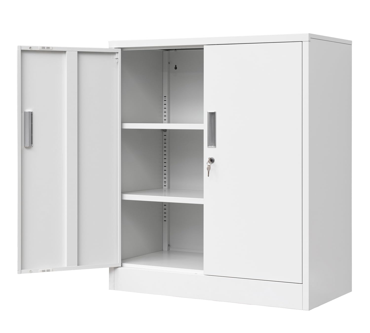 CJF Metal Storage Cabinets with Shelves and Doors, Steel Locking Cabinet for Home Office, Garage, Utility Room and Basement, 36.