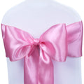 Babenest Satin Chair Sashes Ties Upgraded 50 pcs Chair Ribbons Bows for Wedding Banquet Party Christmas Events Decoration (Pink)