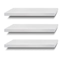SAUMONIERES Floating Shelves Wall Shelf Solid Wood for Bathroom Bedroom Kitchen Set of 3, White Wall Shelves
