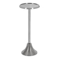 Kate and Laurel Sanzo Decorative Modern Pedestal Side Table for Use as Indoor Plant Stand or Bedroom Nightstand, 9x9x23, Silver