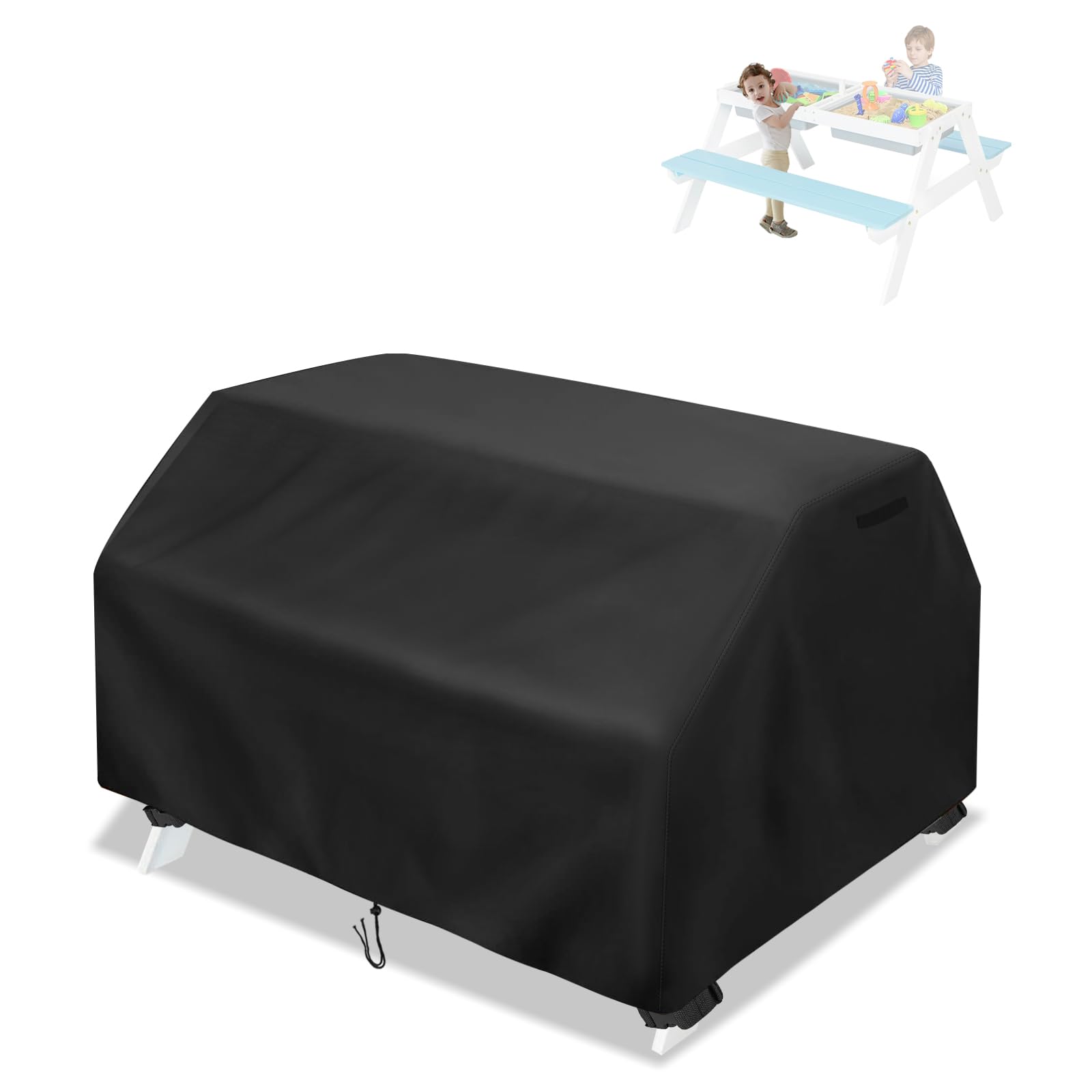 Fizentia Sand and Water Table Cover For Age 4-8,Waterproof Picnic Tables Covers For 2-5,Wood Outdoor Picnics Play-Table Protect-
