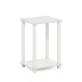 Furinno Simplistic End Table, Small, White/White
