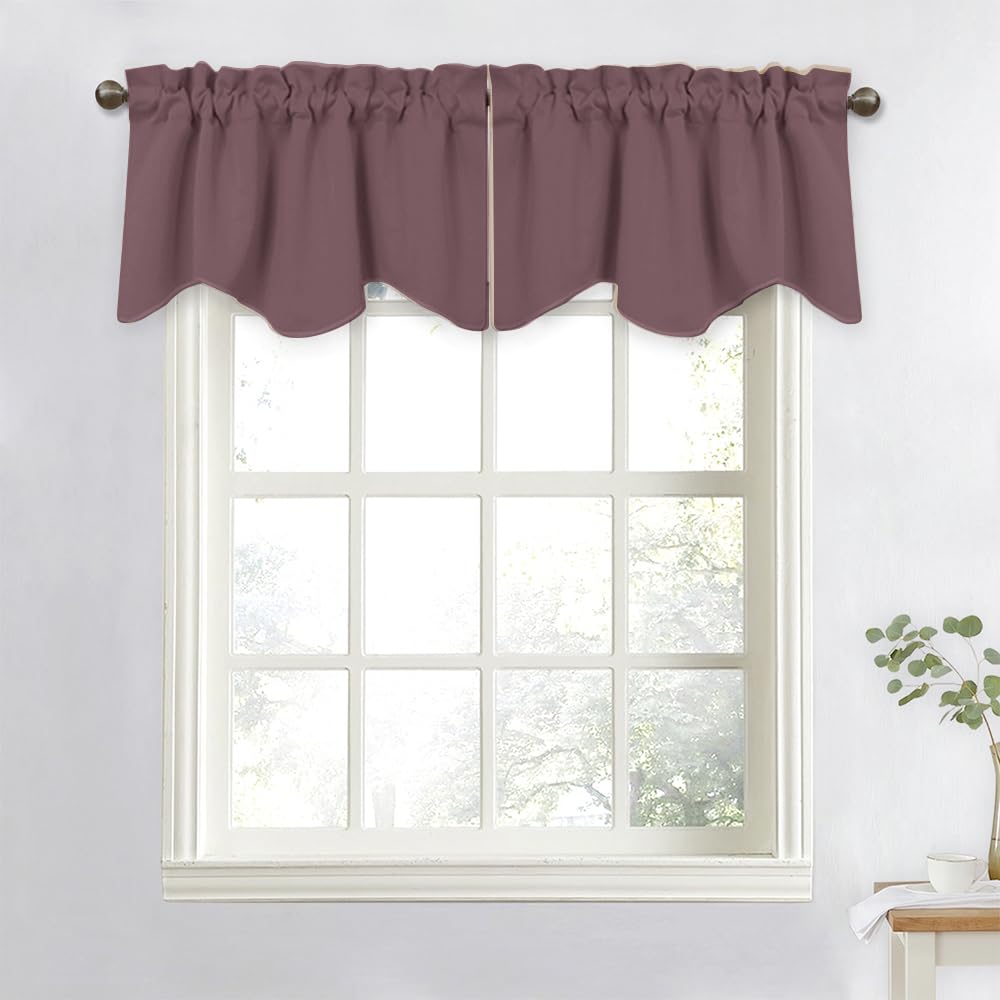 NICETOWN Girls Bedroom Curtain Valances Small Window Topper for Kitchen Bathroom Living Room Nursery Office Blackout Window Shad