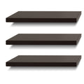 SAUMONIERES Floating Shelves Wall Shelf Solid Wood for Bathroom Bedroom Kitchen Set of 3, Espresso Wall Shelves
