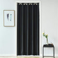 WPKIRA Grommet Top Blackout Black Solid Doorway, Room Darkening Thermal Insulated Curtain Drape for Doors Windows 1 Panel W39 x 