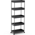 SPACEKEEPER 5-Tier Rolling Cart, Bathroom Storage Organizer Utility Cart, Mobile Shelving Unit Slide Out Shelves for Kitchen Liv