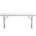 BTEXPERT White 6-Foot-72 Long Granite Plastic Folding Seminar Training Table Portable 18 Wide Narrow, 29 High, Events Indoor Out