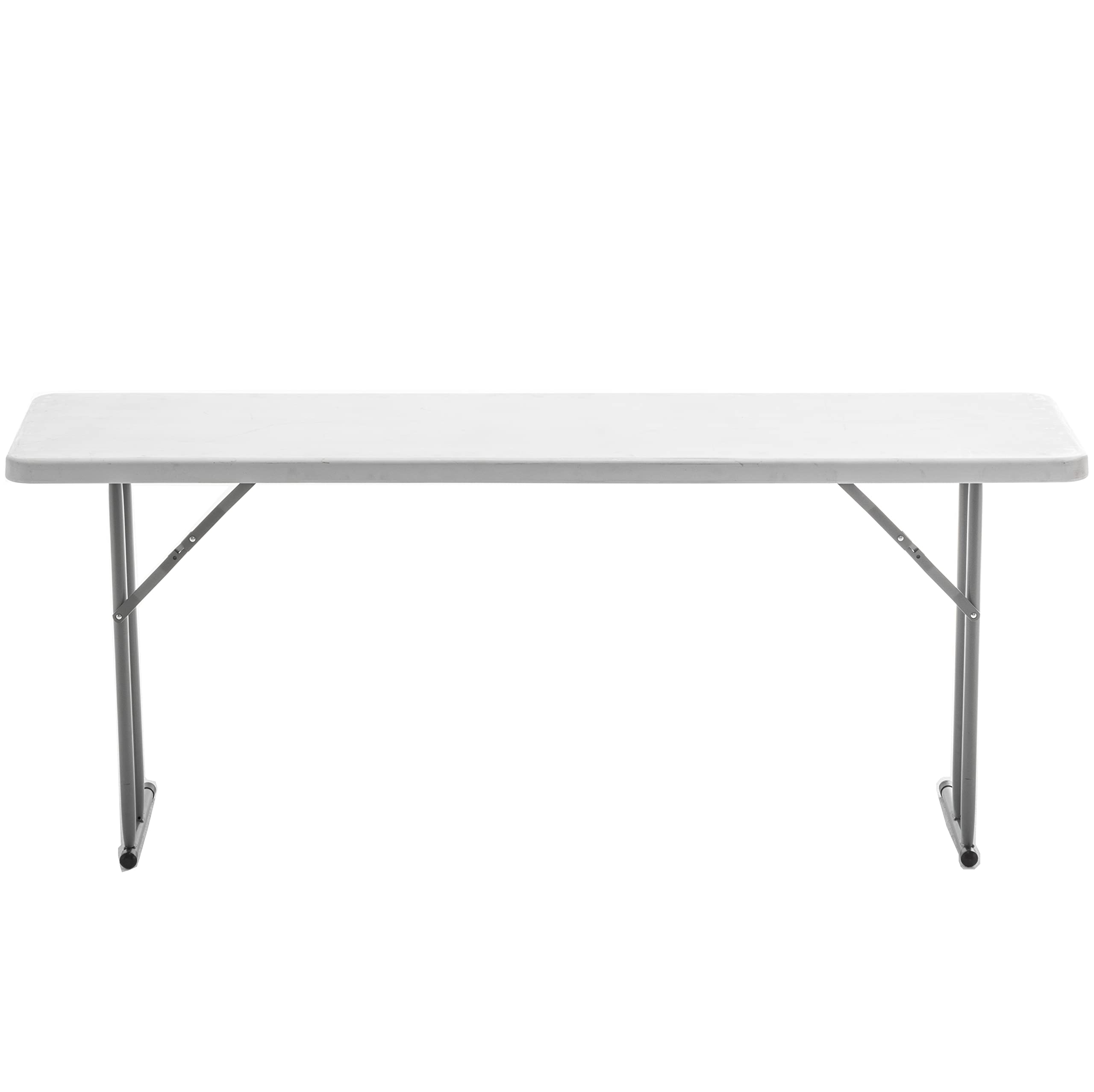 BTEXPERT White 6-Foot-72 Long Granite Plastic Folding Seminar Training Table Portable 18 Wide Narrow, 29 High, Events Indoor Out