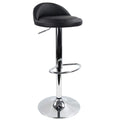 KKTONER PU Leather Round Bar Stool with Back Rest Height Adjustable Swivel Pub Chair Home Kitchen Bar stools Backless Stool with