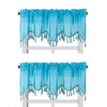 Solid Faux Silk Swag Waterfall Cascade Ascot Window Curtain Valance w/Tassels Trim 55  x18  Wave (2, Turquoise Blue)
