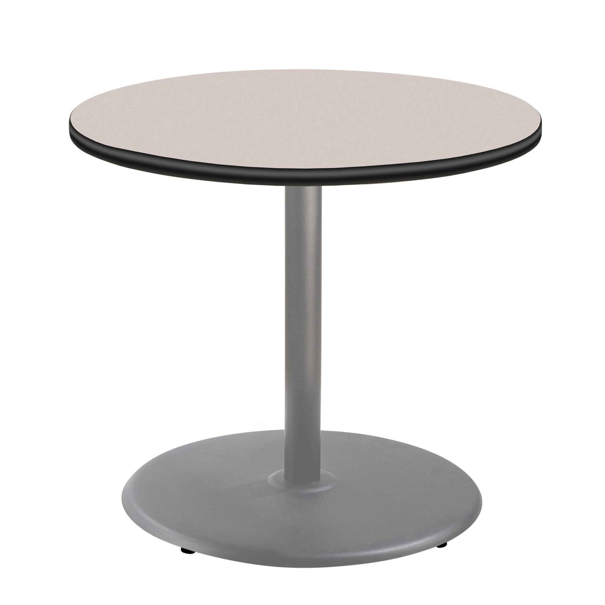National Public Seating NPS 36 Round Cafe Table with Round Base, 30 Height, Particleboard Core/T-Mold, Grey Nebula Top, Grey Fra