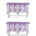 Solid Faux Silk Swag Waterfall Cascade Ascot Window Curtain Valance w/Tassels Trim 55  x18  Wave (2, Lilac)