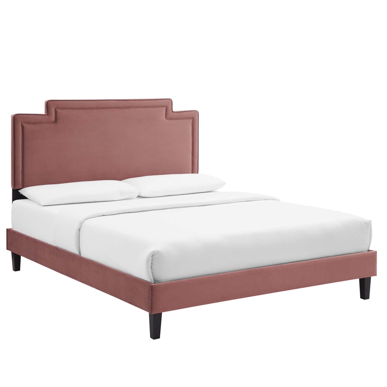 Modway Liva Platform, King, Dusty Rose