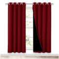 NICETOWN Living Room Completely Shaded Draperies, Privacy Protection & Noise Reducing Ring Top Drapes, Black Lined Insulated Dec