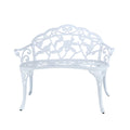 JARDIN DE CENTENNIAL Patio Garden Bench Metal Park Bench Cast Aluminum Outdoor Furniture with Floral Rose for Patio,Park,Lawn,Ya