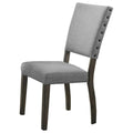 Best Master Furniture Upholstered Dining Chair, Set of 2, Grey