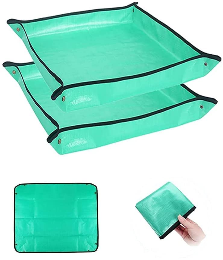 BIUWING 2PCS 26.8 x 26.8 Plant Repotting Mat Waterproof Transplanting Mat Indoor Succulent Potting Mat Portable Gardening Soil C
