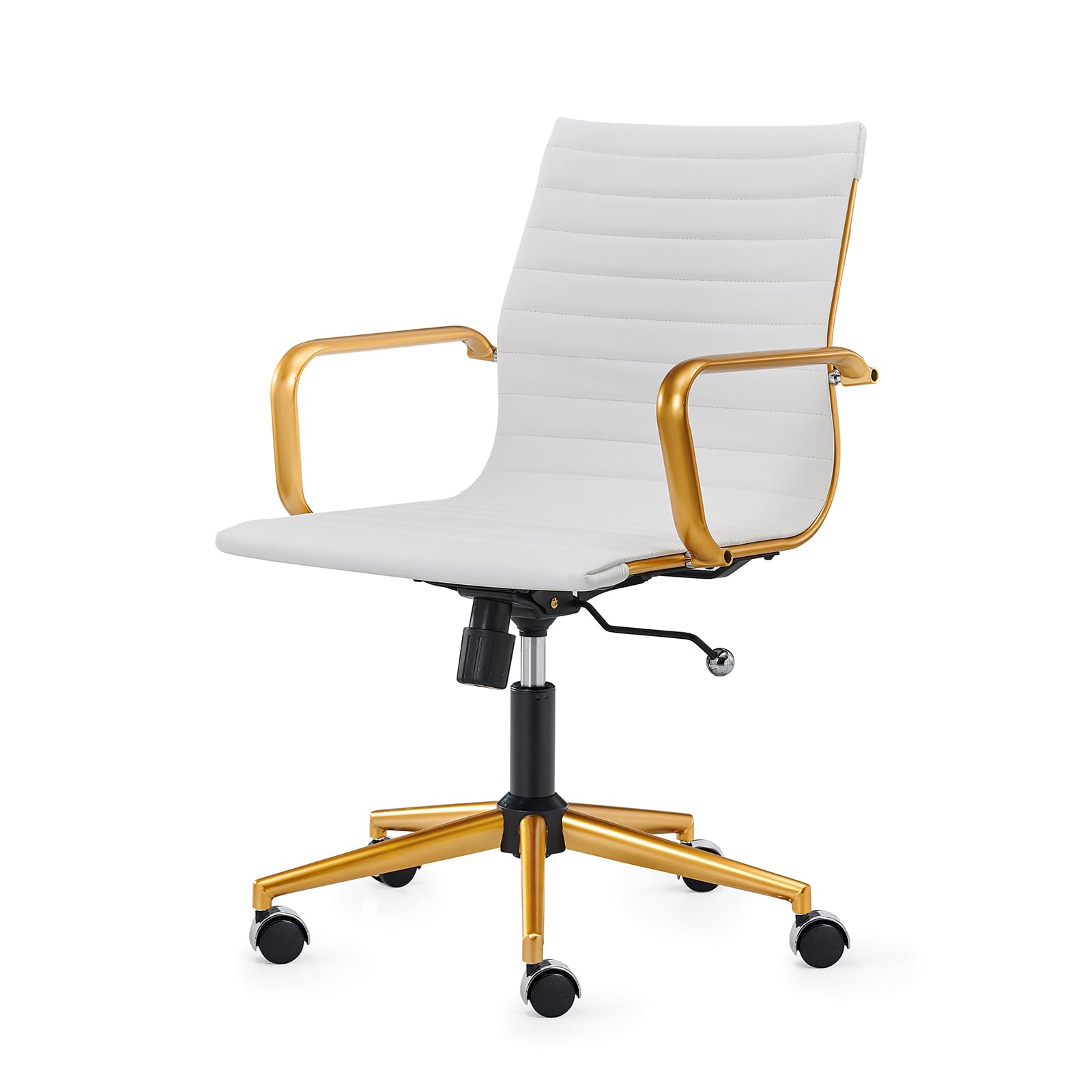 LUXMOD Office Chair with Armrests, Adjustable Rolling Desk Chair for Home Office, Comfortable Swivel Seat with Wheels, 22.83 Wid