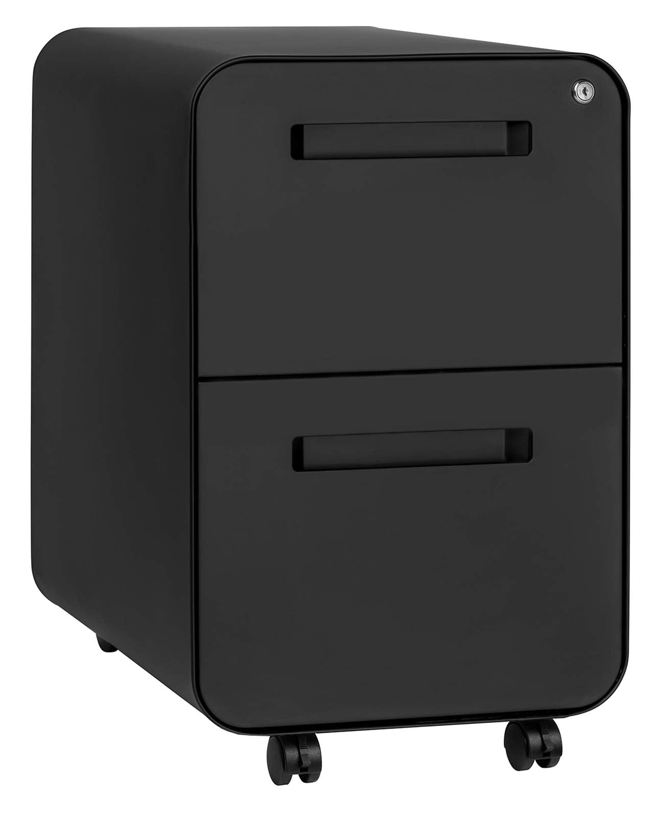 Laura Davidson Furniture Stockpile 2 Drawer Mobile File Cabinet with Lock - Under Desk Metal Filing Cabinet, Legal/Letter File F