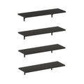 Furinno Rossi 23-Inch Wall Mounted Floating Display Shelves, Espresso, Set of 4