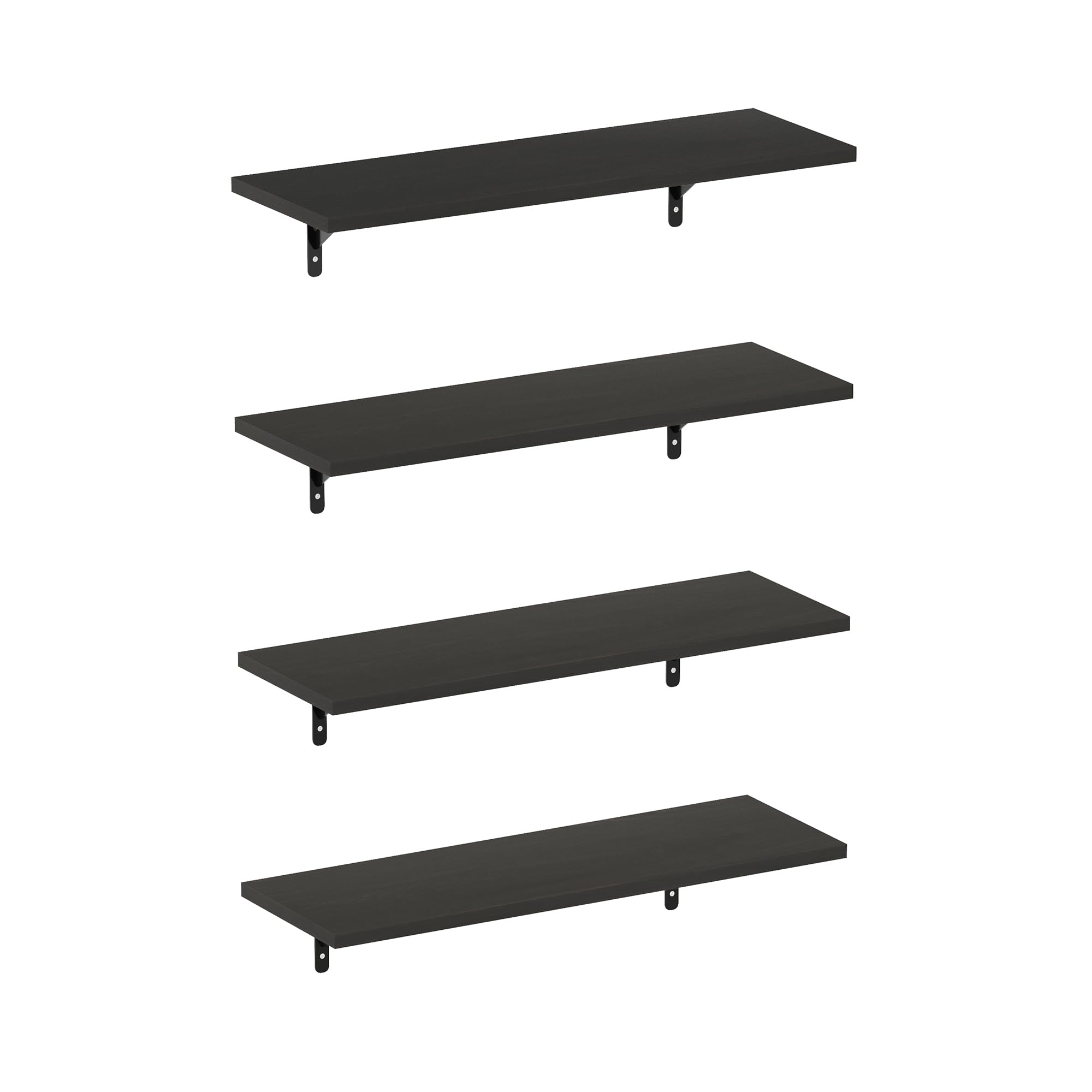 Furinno Rossi 23-Inch Wall Mounted Floating Display Shelves, Espresso, Set of 4