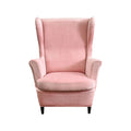 HAOYONG Velvet Wingback Armchair Covers 2-Piece Elastic Stretch Wingback Chair Sofa Slipcover Soft Wingback Chair Slipcover Wash
