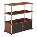 Convenience Concepts Designs2Go Highboy TV Stand with Storage Cabinets and Shelves for TVs up to 40 Inches, Cherry
