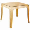Compamia Queen Polycarbonate Patio Side Table in Transparent Amber, Commercial Grade