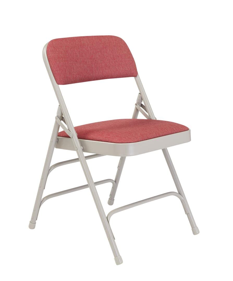 National Public Seating, 2300 Series Fabric Folding Chair, Primary Color Burgundy, Included (Qty.) 4, Seating Type Folding Chair