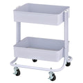 ECR4Kids 2-Tier Rolling Utility Cart, Multipurpose Storage, White