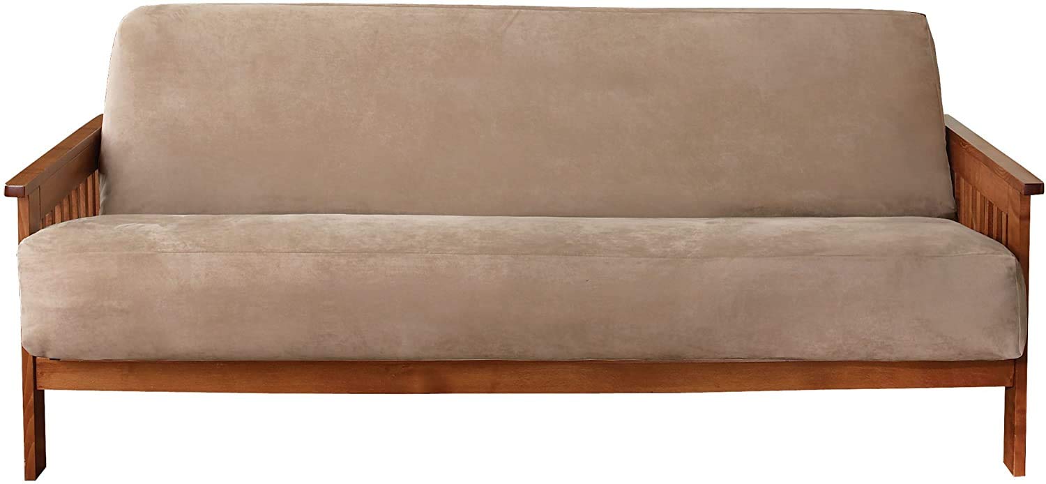 SureFit Home D  cor Soft Suede Futon Slipcover, Polyester, Machine Washable, One Piece, Taupe Color