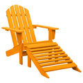 vidaXL Patio Adirondack Chair with Detachable Ottoman - Solid Fir Wood, Outdoor Lounging Furniture, Weather Resistant, Ergonomic