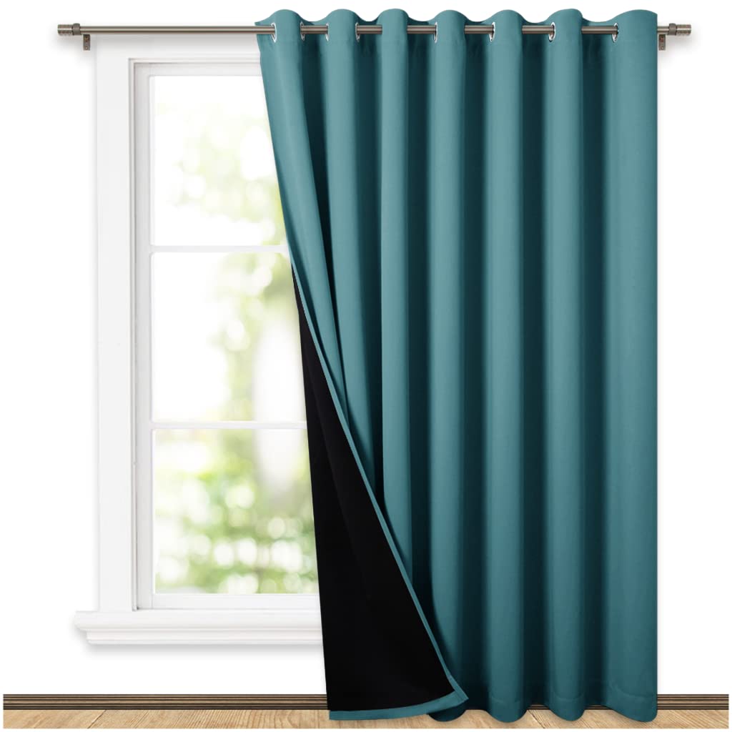 NICETOWN Peacock Teal Full Shading Closet Curtains, Privacy Room Divider Curtain Screen Partitions, Super Heavy-Duty Thermal Bac
