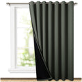 NICETOWN Dark Mallard Full Shading Curtains for Patio Door, Super Heavy-Duty Thermal Backing Sliding Glass Door Drape, Privacy A