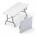 6 Feet Foldable Table with Built in Handle & Steel Legs | Heavy Duty Portable | Perfect for Party, Dining, Wedding, Events, Picn